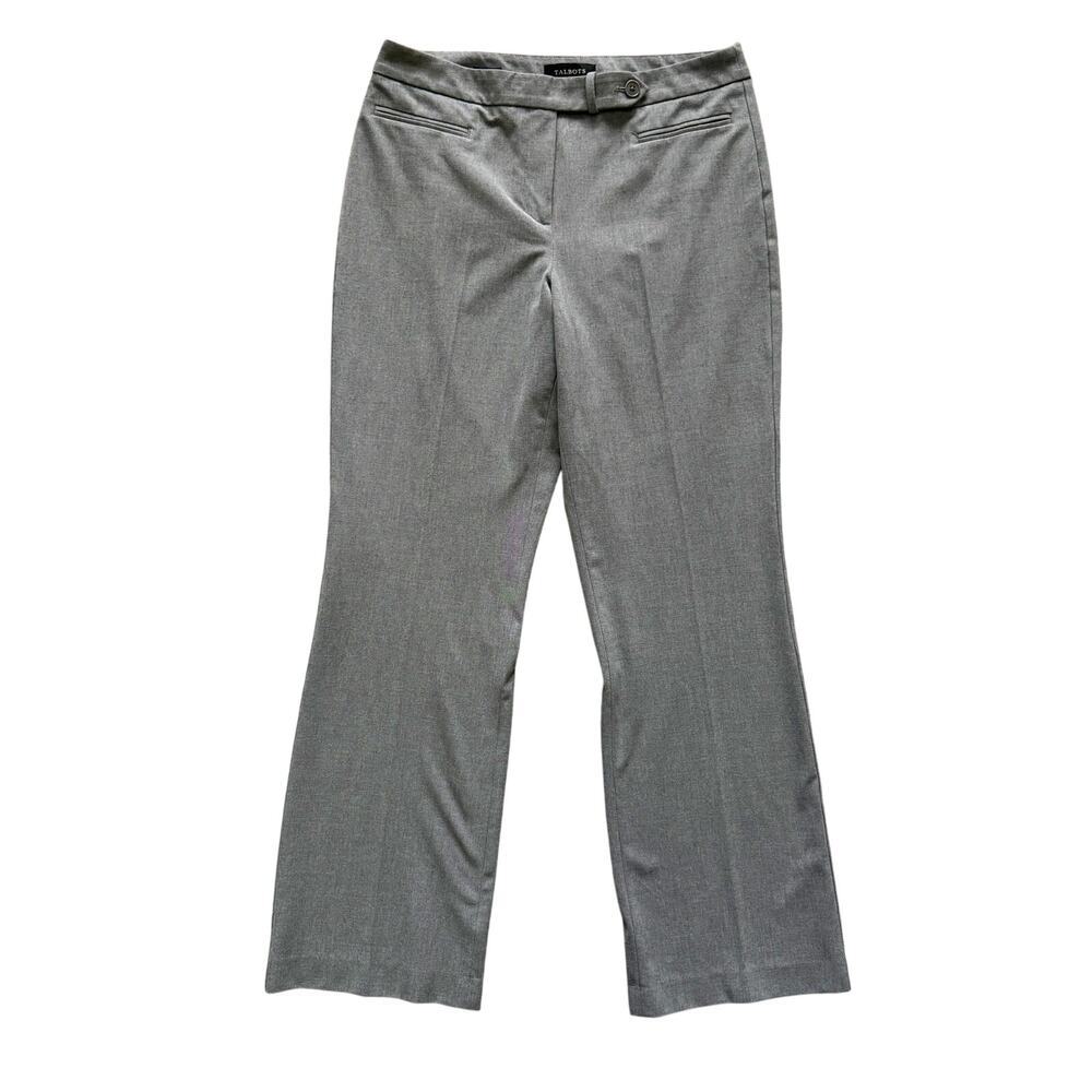 Talbots Wide Leg Dress pants Curvy Women Sz 10 Light‎ Gray Career Trousers